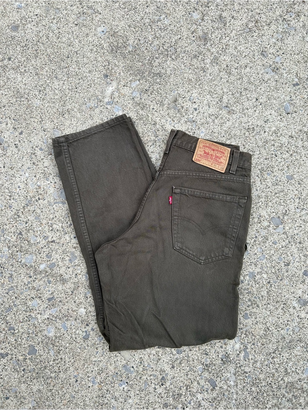 Vintage Levi's Dark Olive 550 relax fit Jeans
